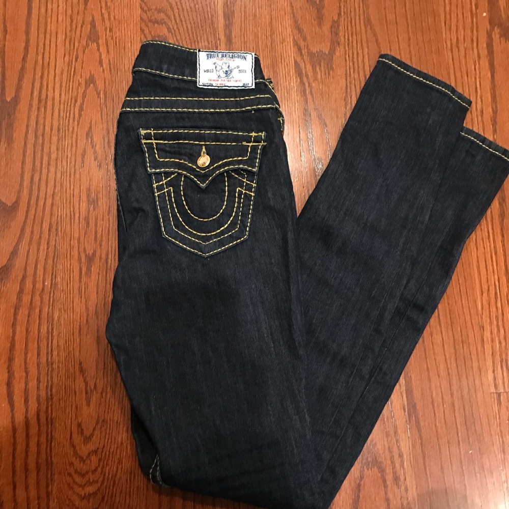 True Religion Gold Swarovski Crystal Jeans